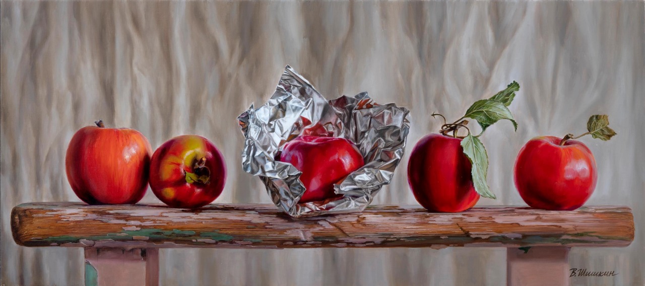 Apples in Foil - 1, Valery Shishkin, Buy the painting Oil