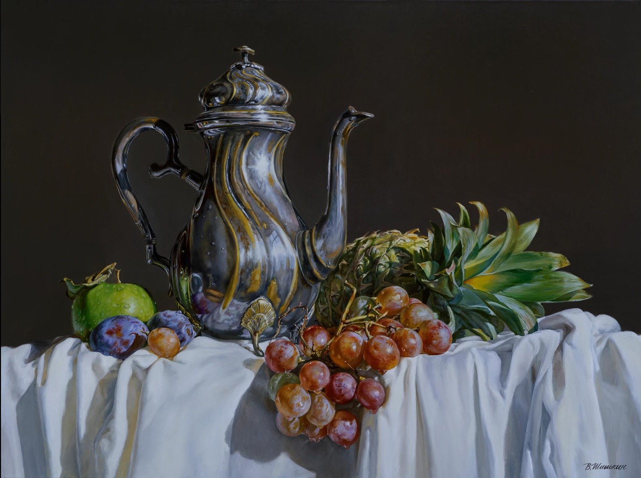 Teapot with Fruit - 1, Valery Shishkin, Buy the painting Oil