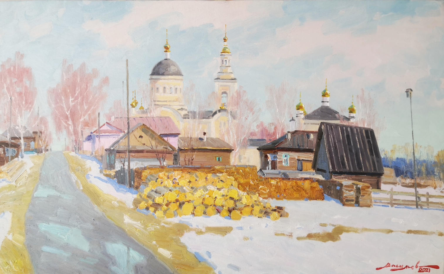 The Beginning of Spring in Merkushino - 1, Dmitry Vasiliev, Buy the painting Oil