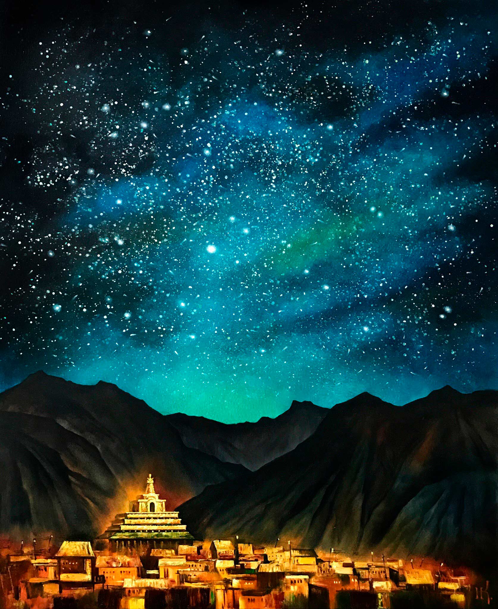 Stars Under Tibet  - 1, Natalya Klimova, Buy the painting Oil