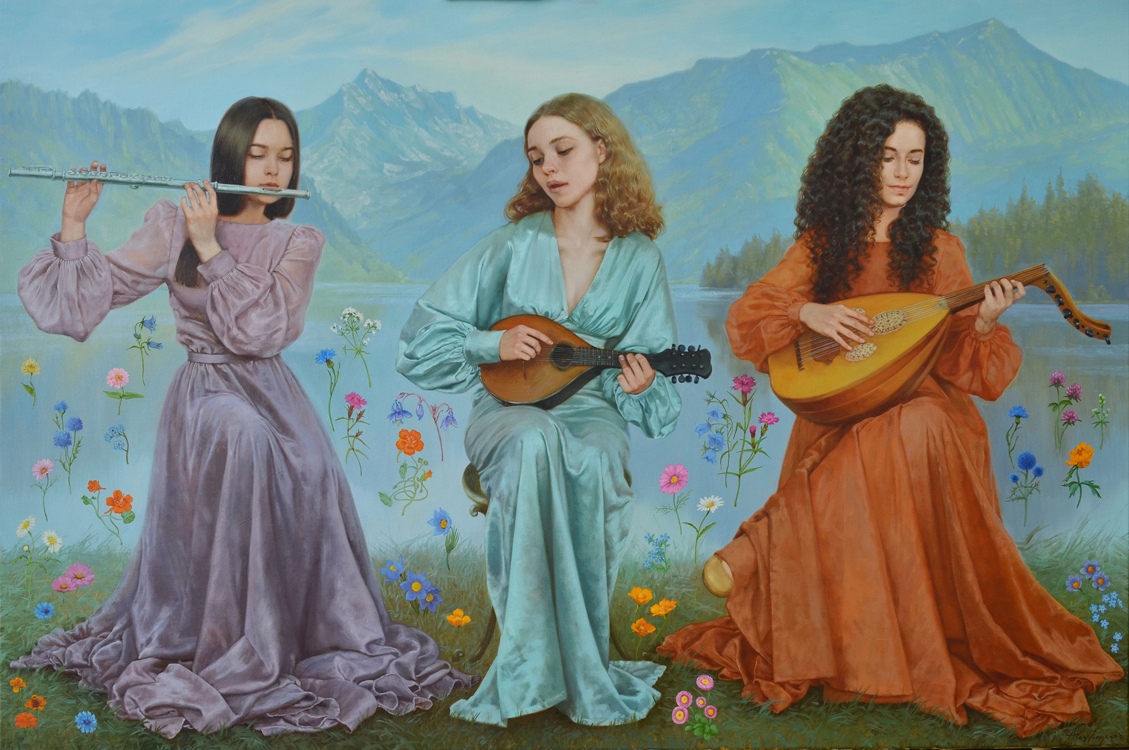 Gentle trio - 1, Alexandra Nedzvetskaya, Buy the painting Oil
