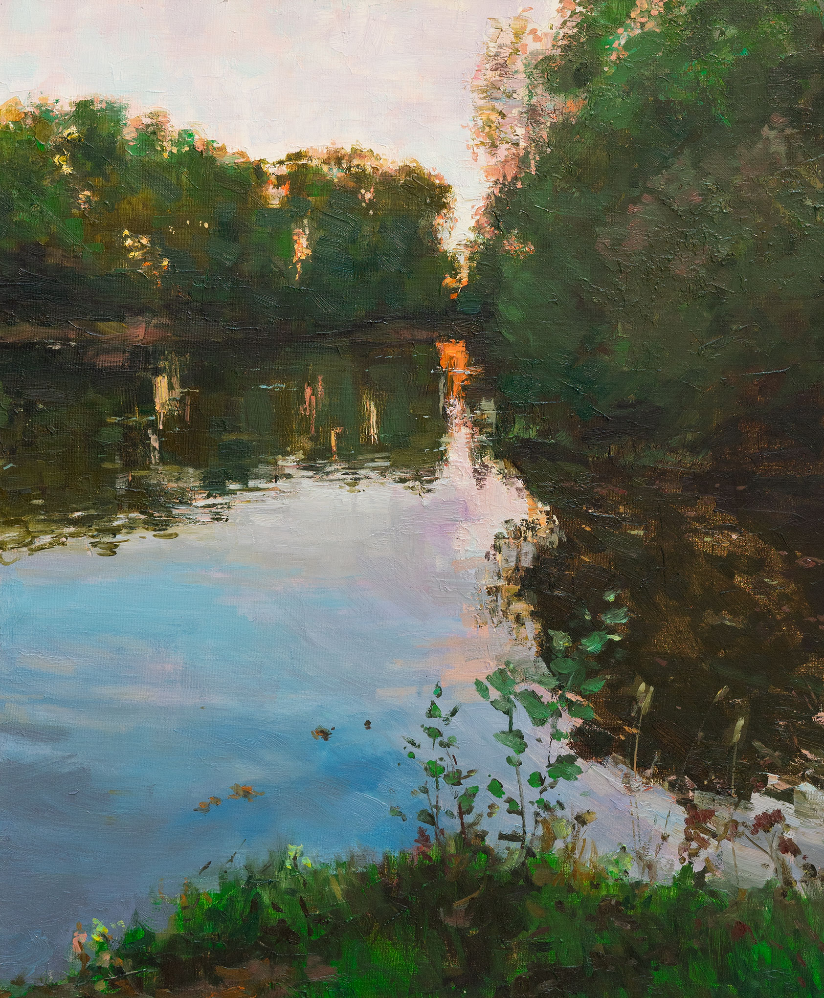 Pond in Kharitonovsky Garden - 1, Sergei Prokhorov, Buy the painting Oil