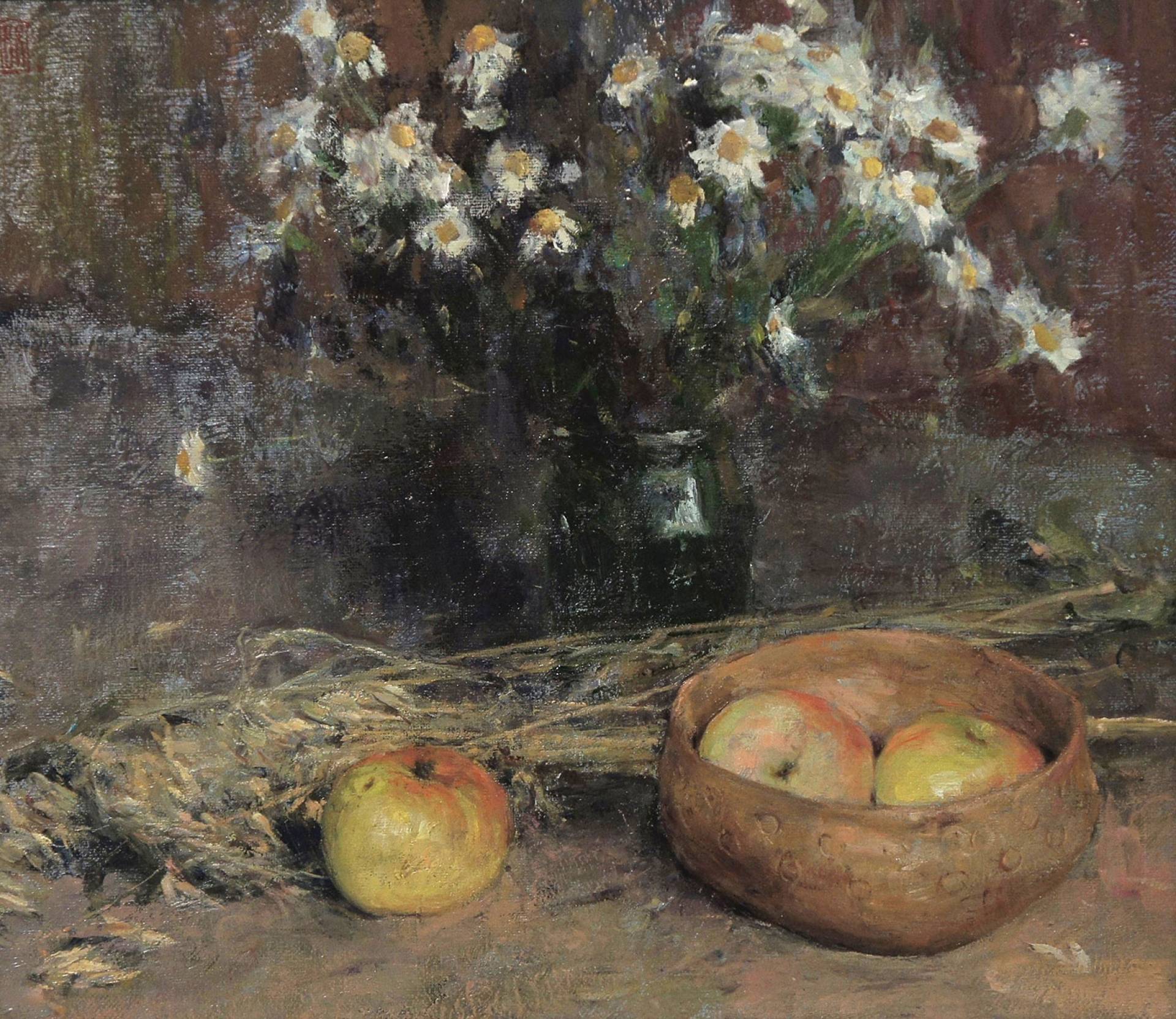 Apples and daisies, Vladimir Kirillov, Buy the painting Oil