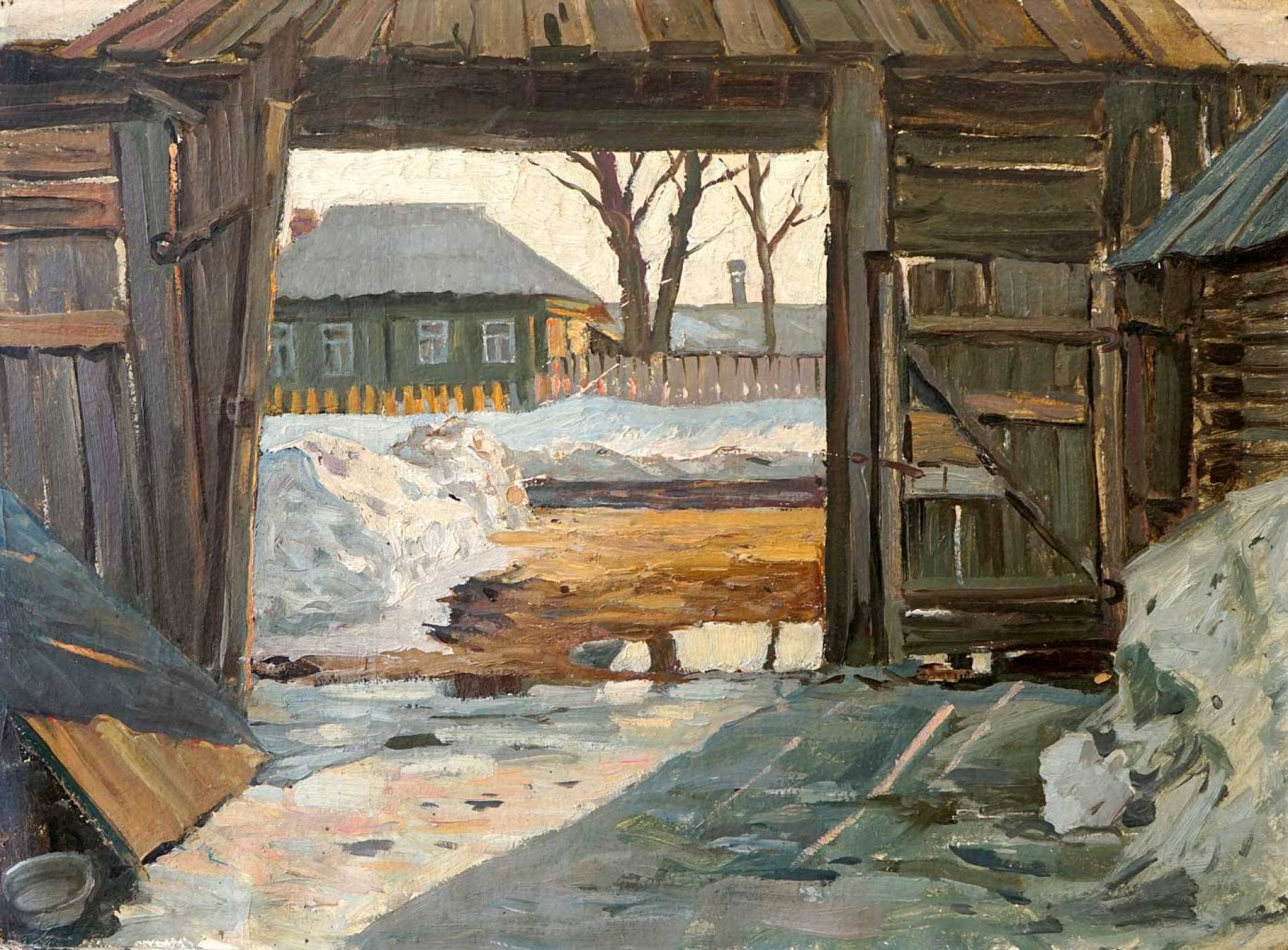 In the Yard - 1, Boris Glushkov, Buy the painting Oil