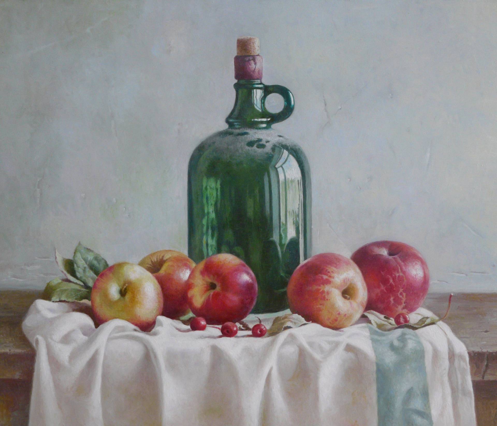 Still Life with Green Bottle - 1, Stanislav Chadov, Buy the painting Oil