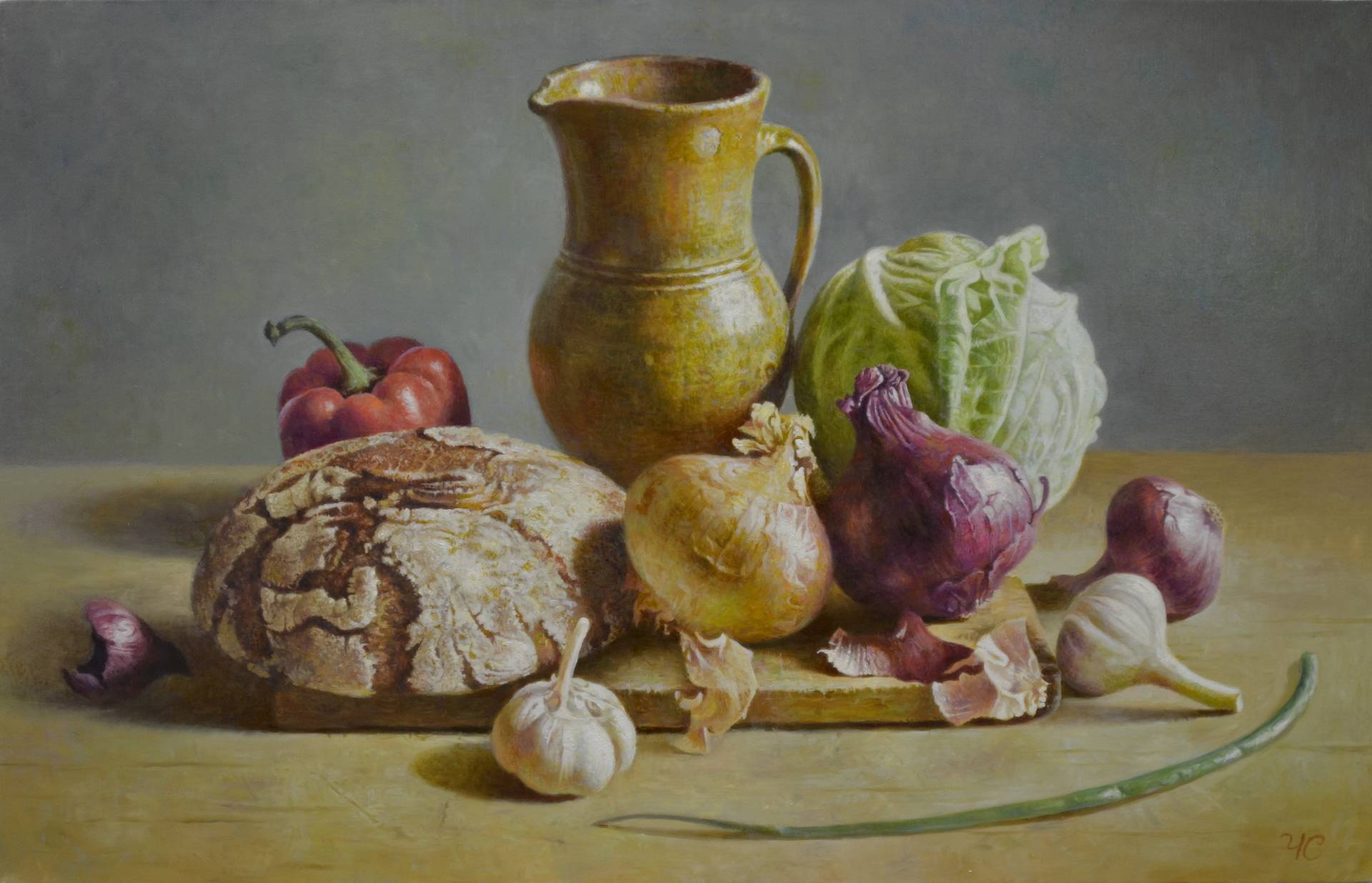 Still Life with Bread - 1, Stanislav Chadov, Buy the painting Oil