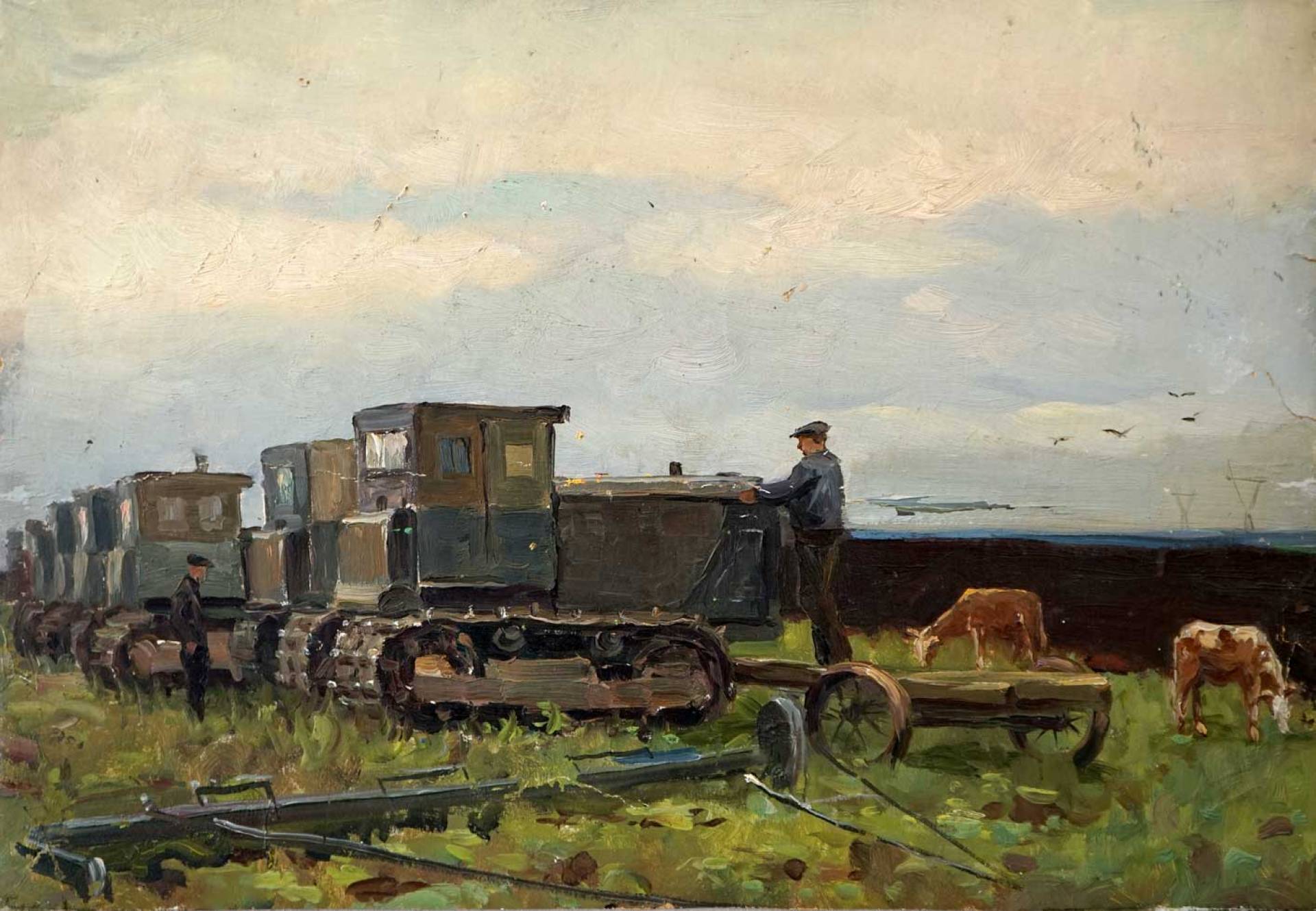 Tractors, Boris Glushkov, Buy the painting Oil