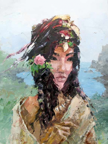 The Island Girl  - 1, Evgeny Guselnikov, Buy the painting Oil