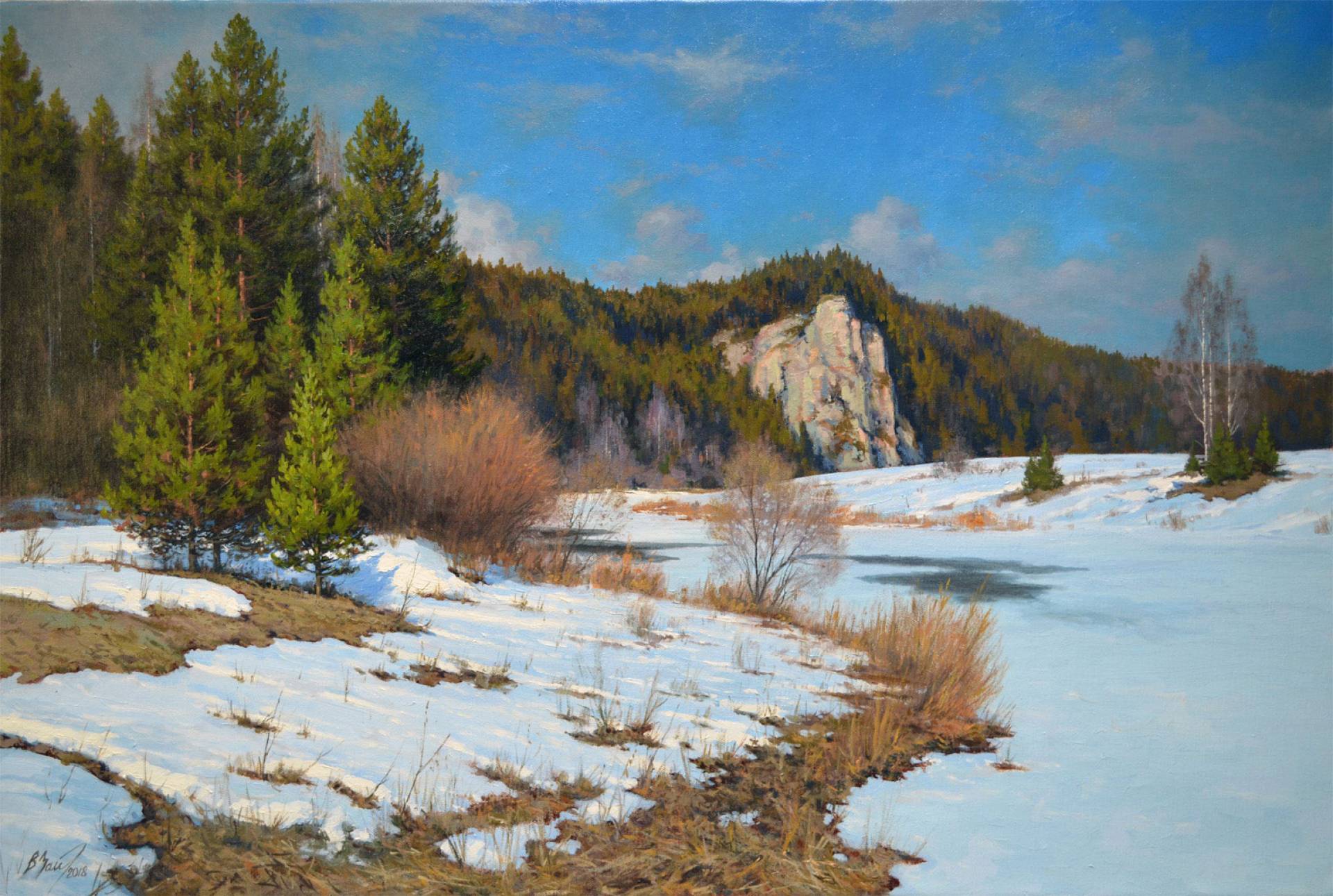 April on Chusovaya River - 1, Vadim Zainullin, Buy the painting Oil