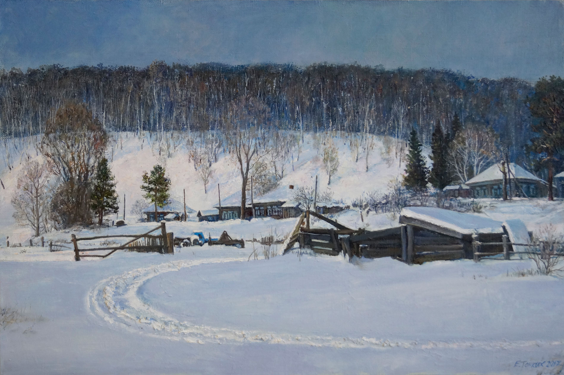 Winter Road, Evgeny Tonkikh, Buy the painting Oil