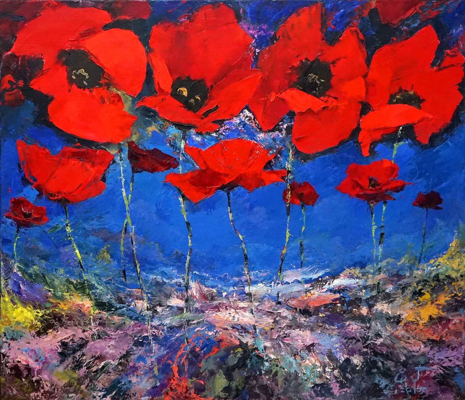 Evening Poppies, Evgeny Guselnikov, Buy the painting Oil
