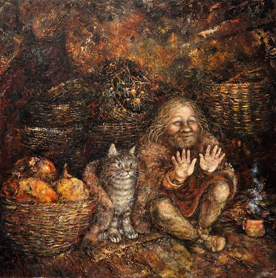 Near the Fire - 1, Natalya Govorukhina, Buy the painting Oil