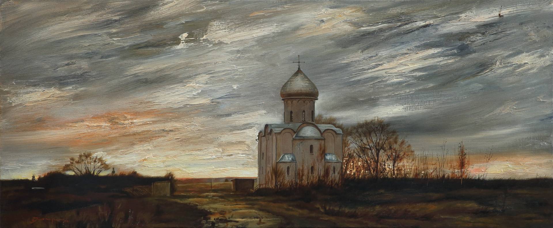 Sunset in Novgorod, Ilya Khokhrin, Buy the painting Oil