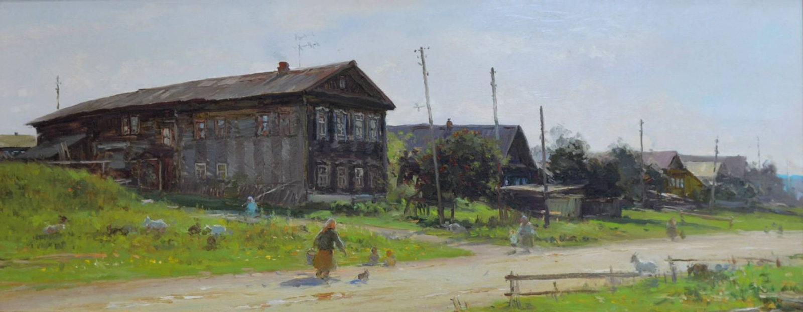 On the Street in Staroutkinsk - 1, Rustem Khuzin, Buy the painting Oil