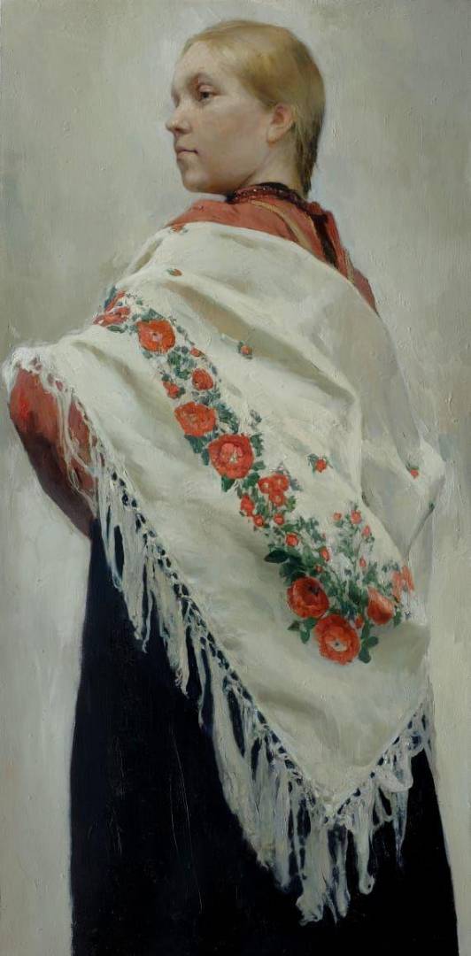 The girl with the white handkerchief - 1, Vladimir Kirillov, Buy the painting Oil
