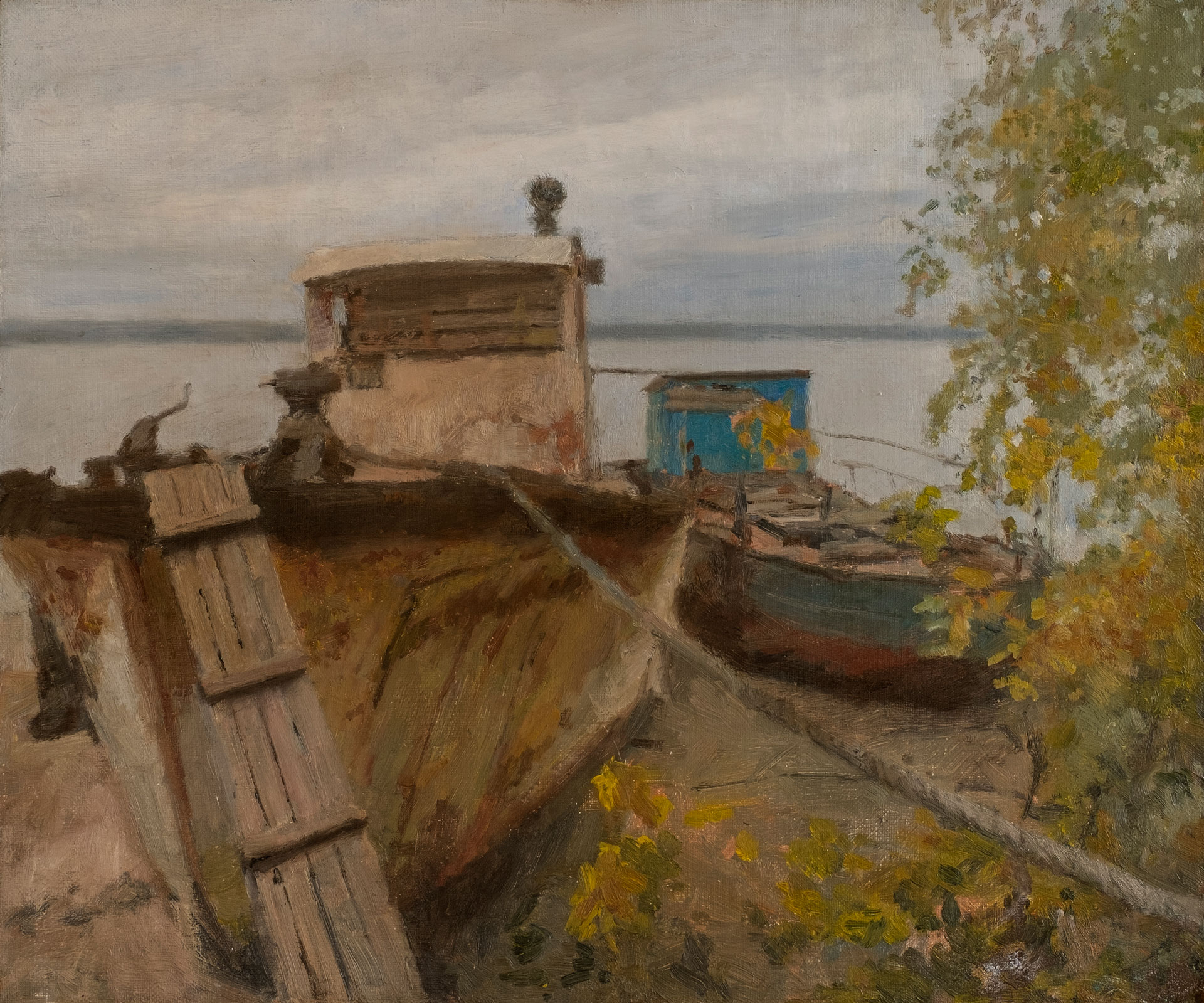 Motive with Boats, Maksim Kaetkin, Buy the painting Oil