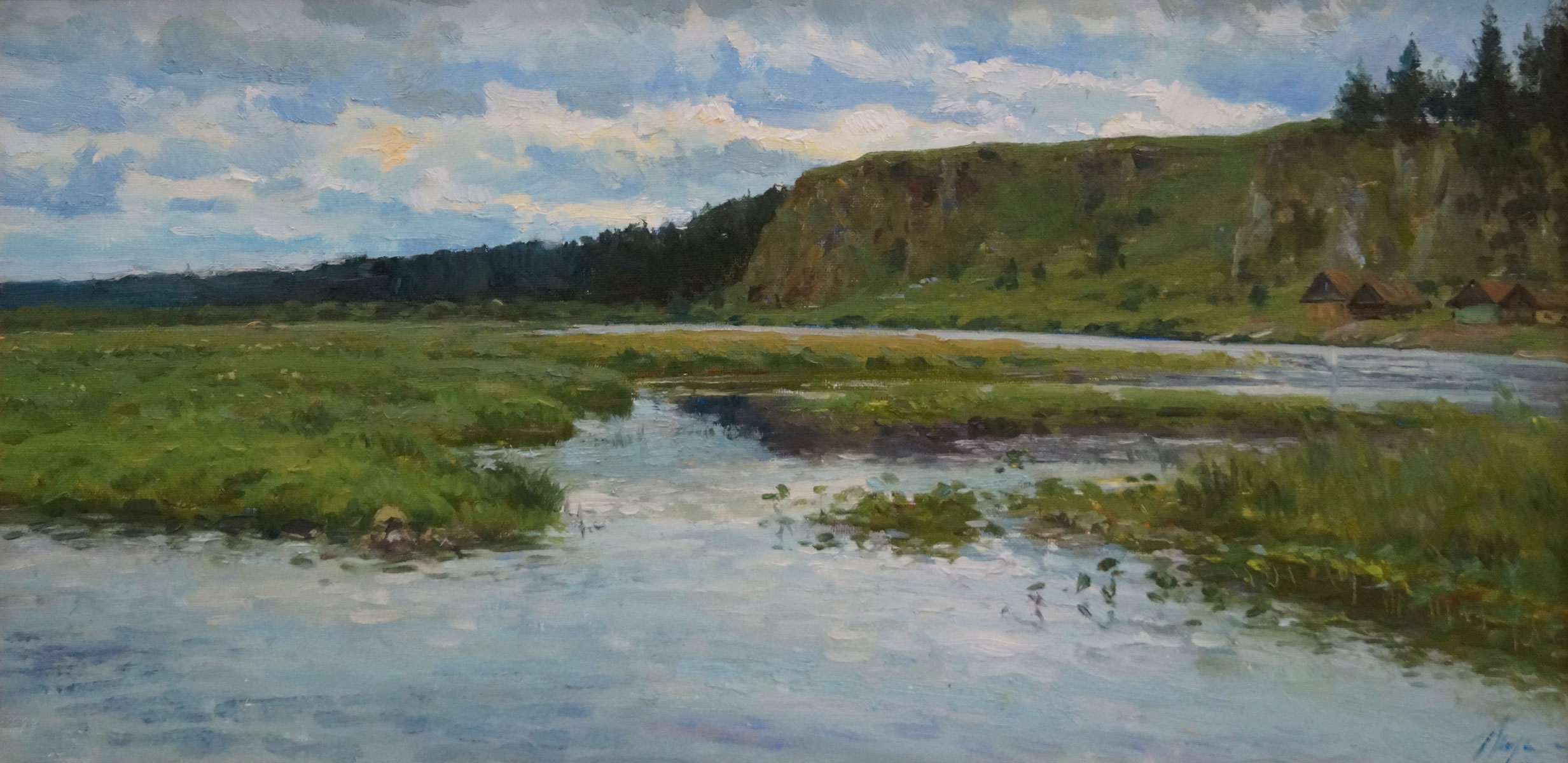 Chusovaya River Flows, Rustem Khuzin, Buy the painting Oil