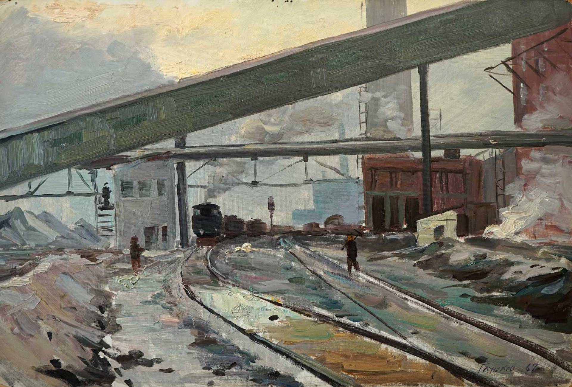 Uralmash. Railway Workshop, Boris Glushkov, Buy the painting Oil