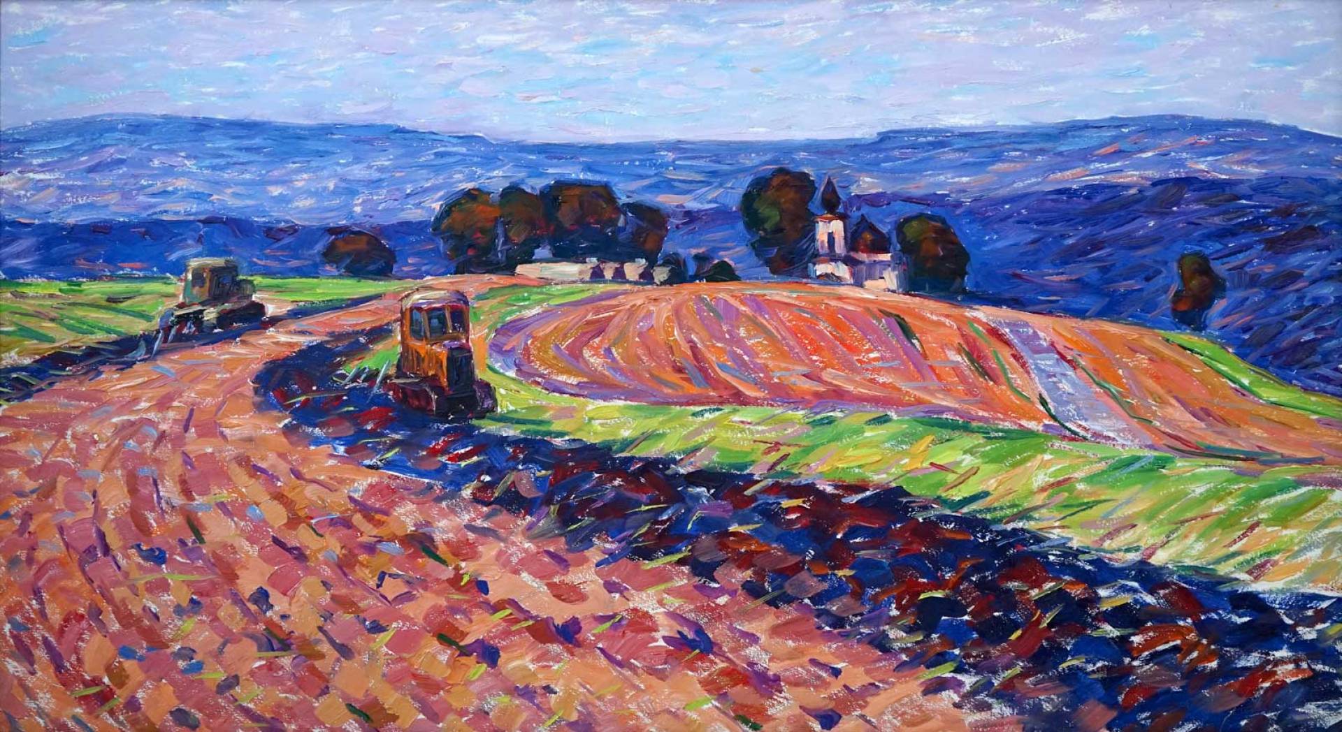 Tractor on the Plow - 1, Yuri Sidorovich, Buy the painting Oil