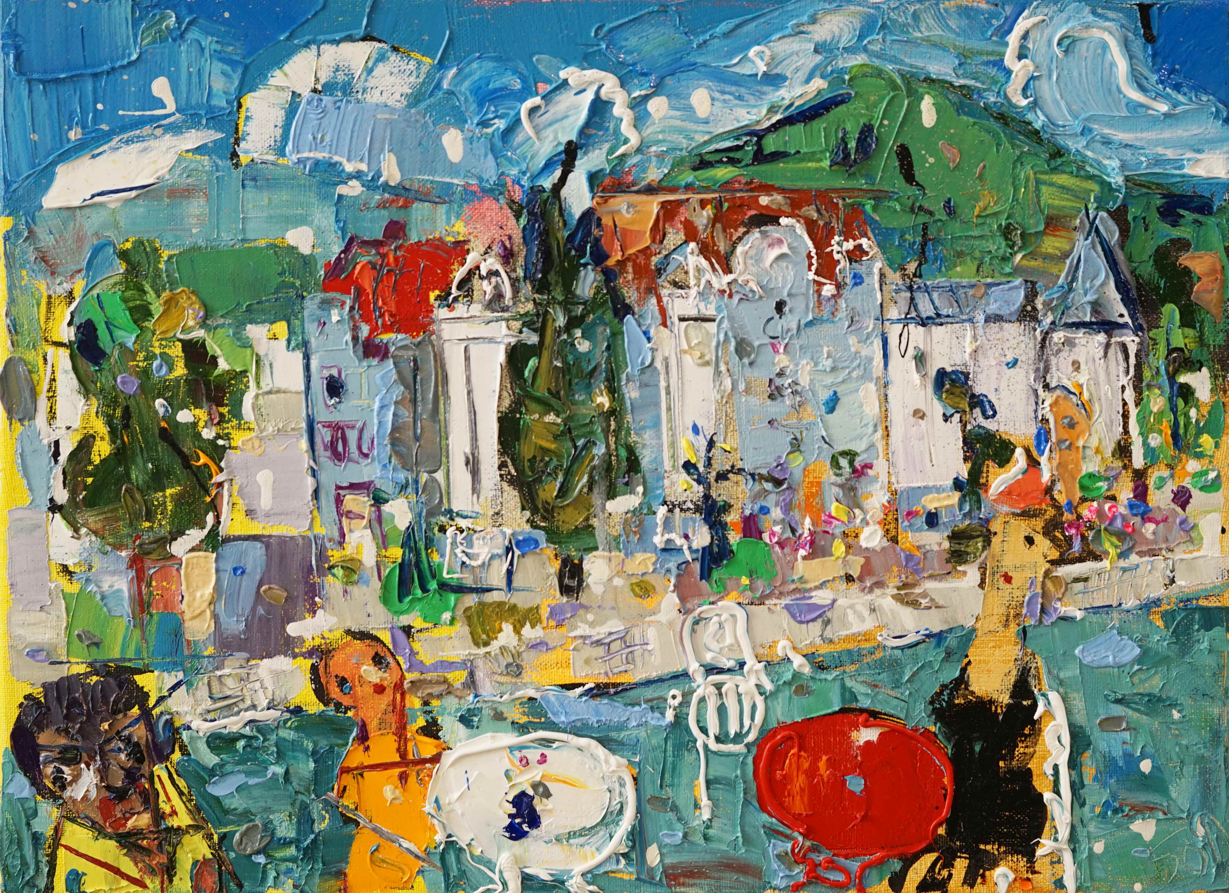 Cafe, Alexander Boyadzhan, Buy the painting Oil