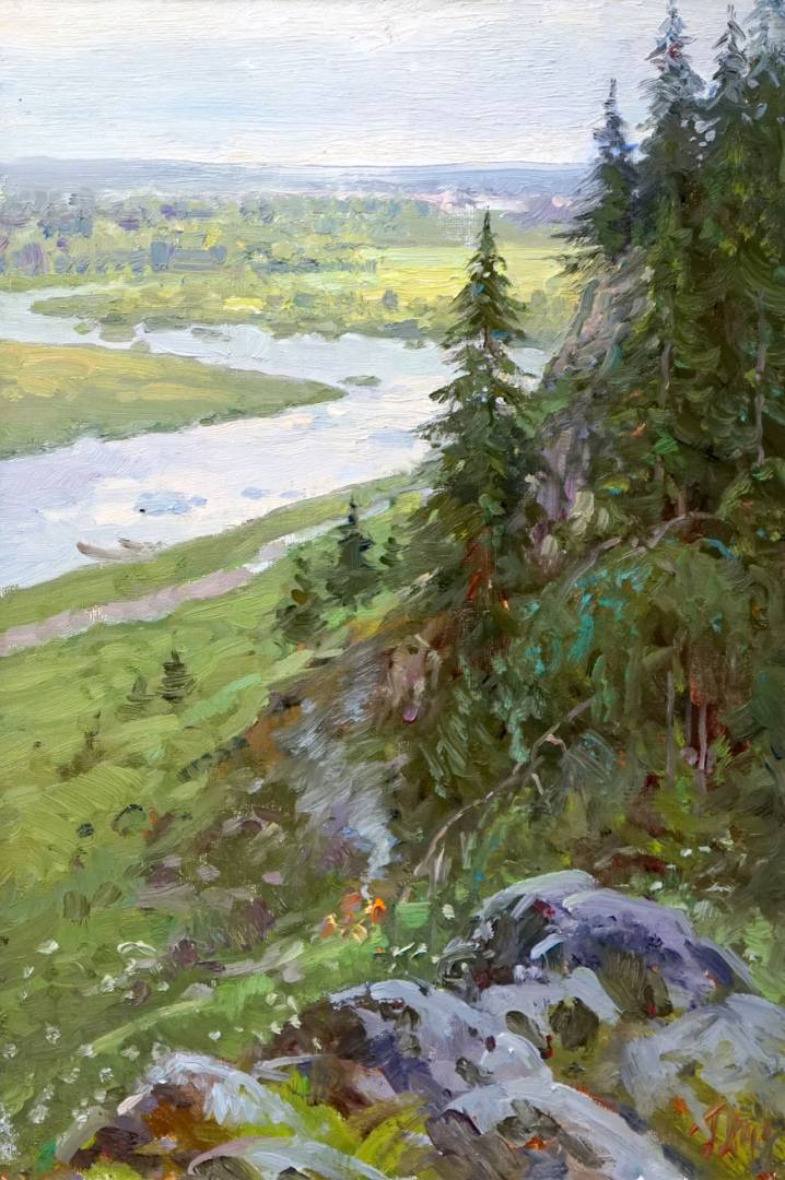 On the Bend of Chusovaya River, Rustem Khuzin, Buy the painting Oil
