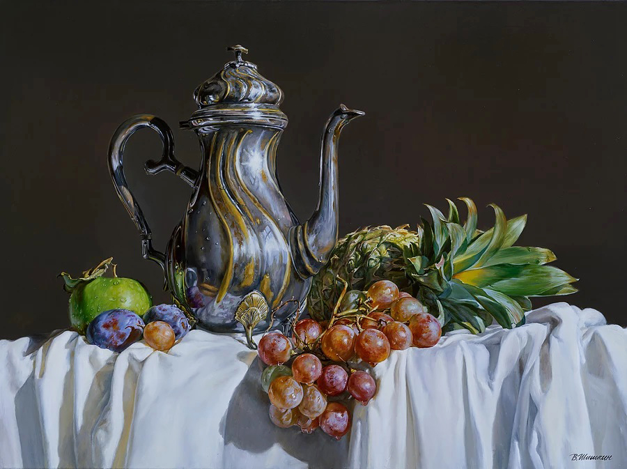 Teapot with fruit, Valery Shishkin, Buy the painting Oil
