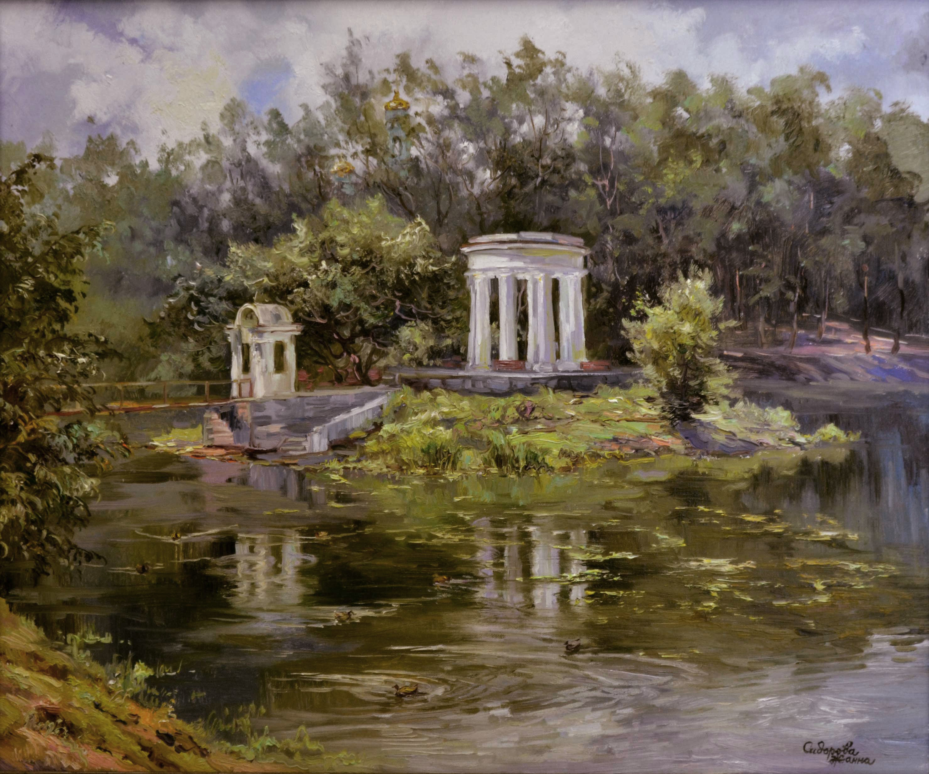 Pond in Kharitonovsky Garden, Zhanna Sidorova, Buy the painting Oil