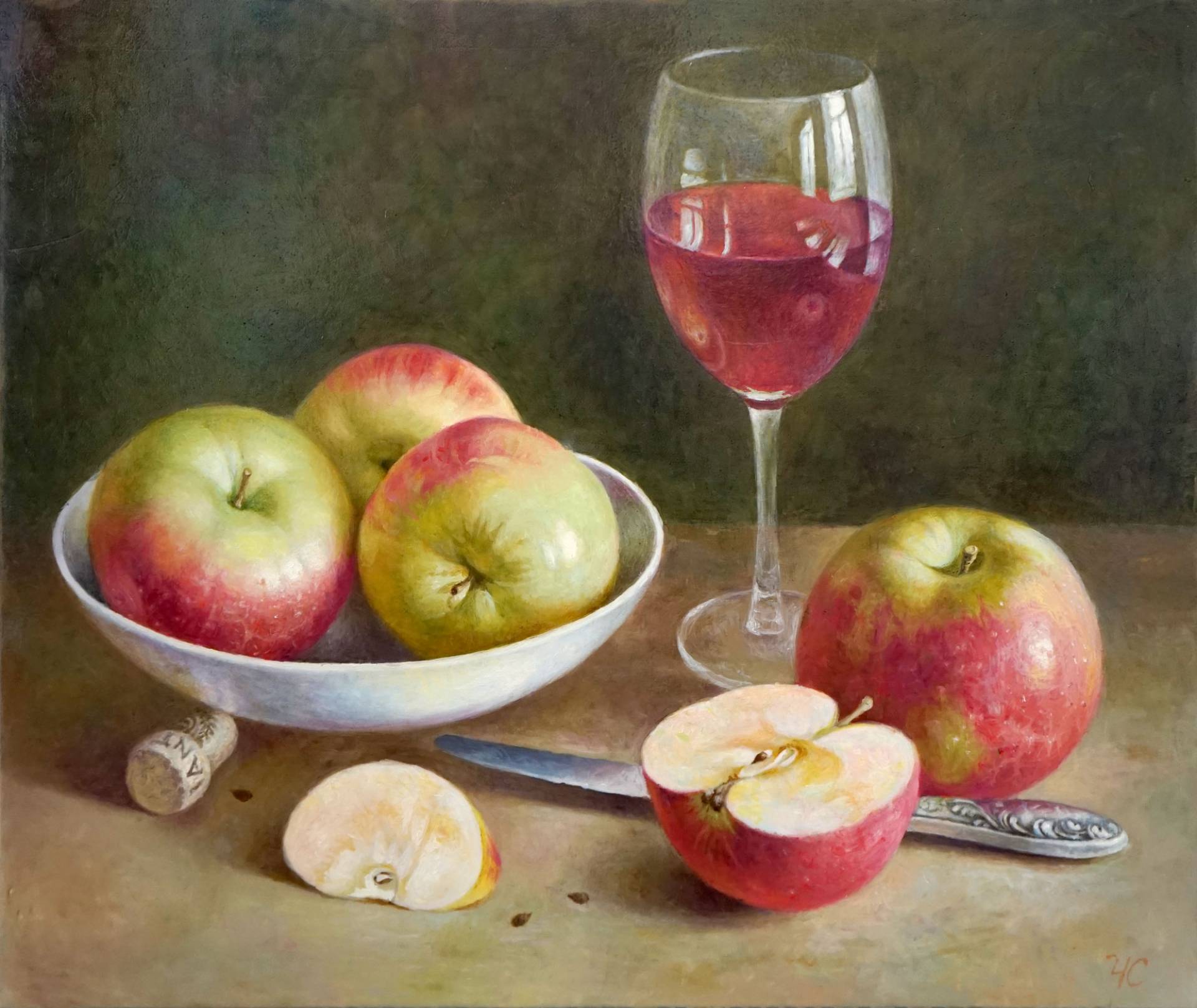 Apples and Wine - 1, Stanislav Chadov, Buy the painting Oil