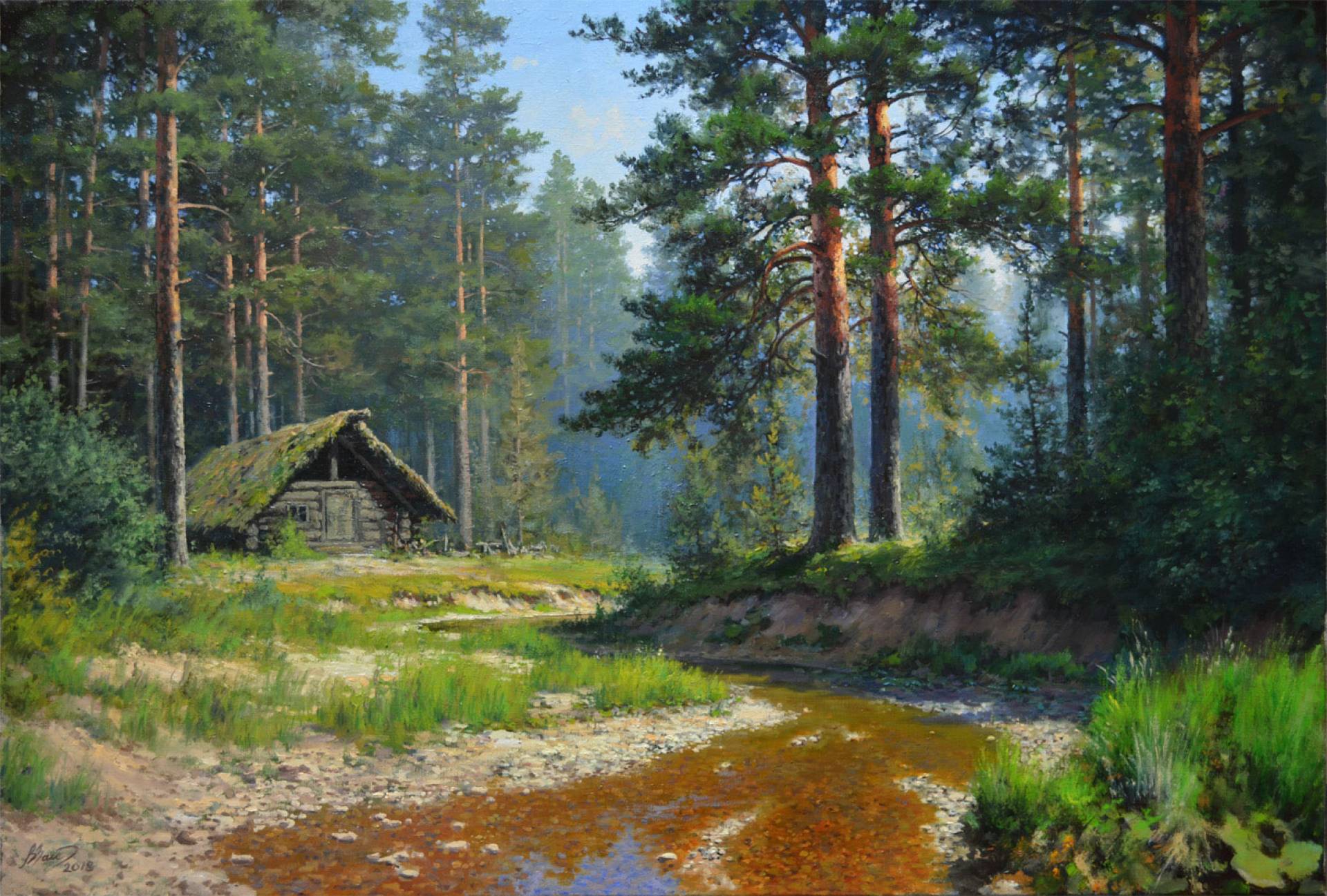 House in the Pine Forest, Vadim Zainullin, Buy the painting Oil