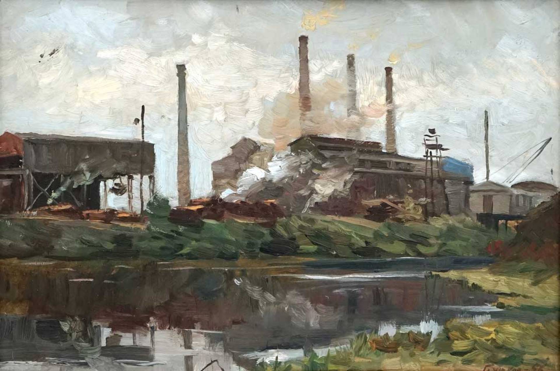 On the Factory, Boris Glushkov, Buy the painting Oil
