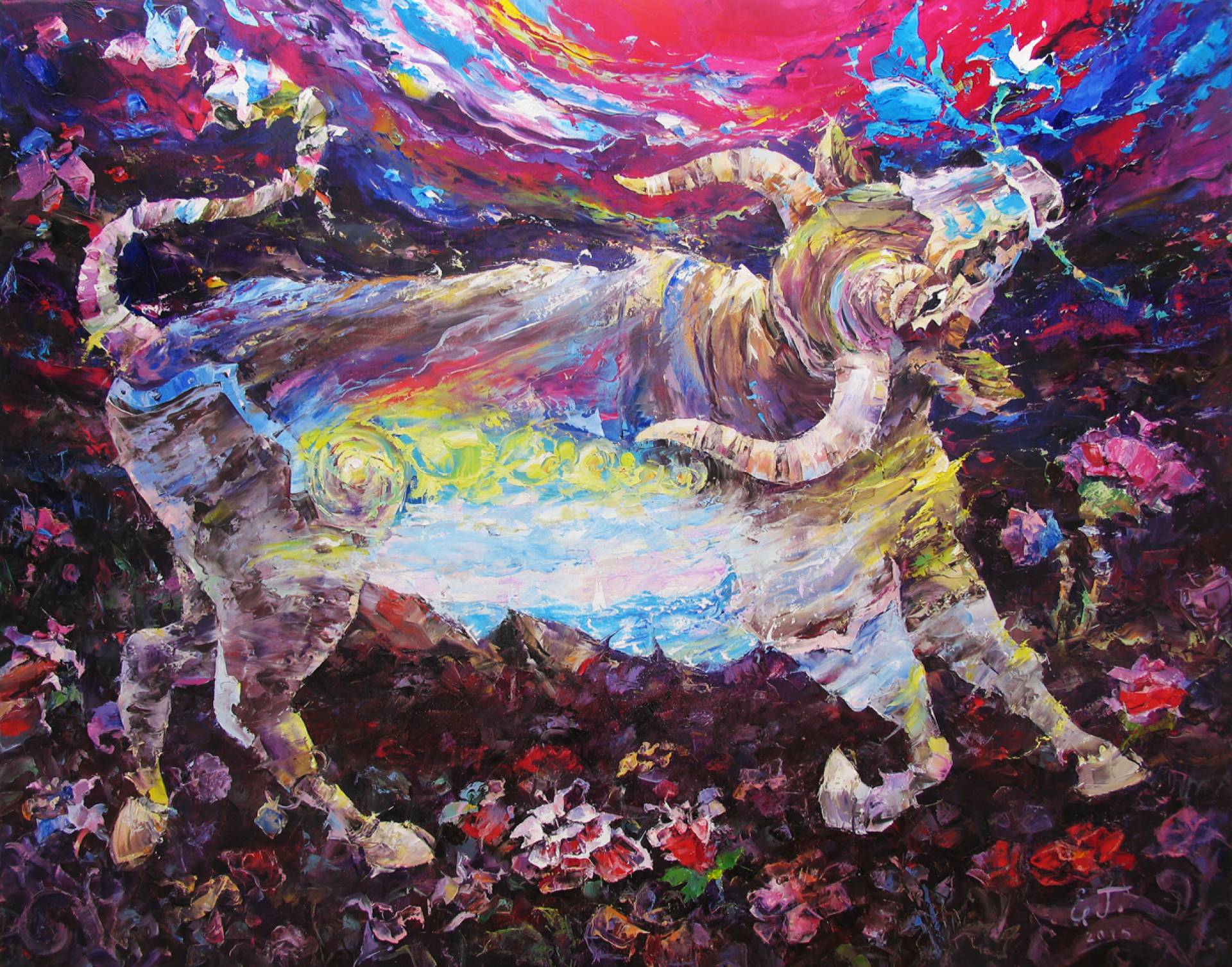 Dancing Bull, Evgeny Guselnikov, Buy the painting Oil