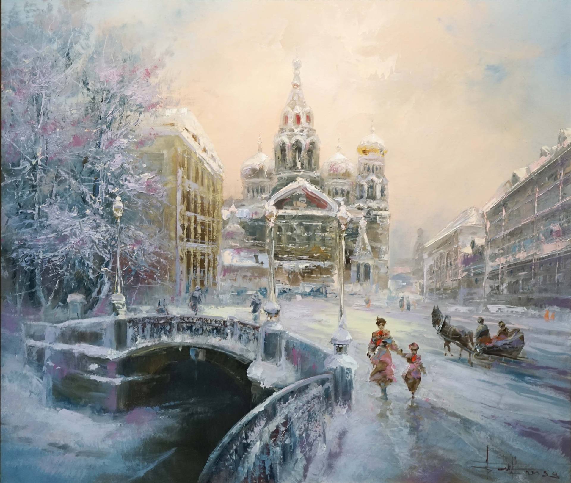 Winter in St. Petersburg, Dmitry Balakhonov, Buy the painting Oil