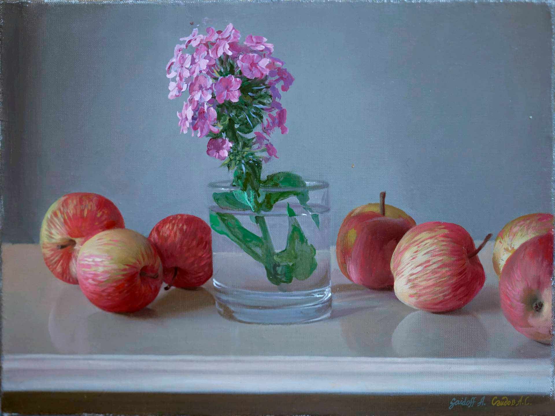 Flower and Apples, Alexander Saidov, Buy the painting Oil