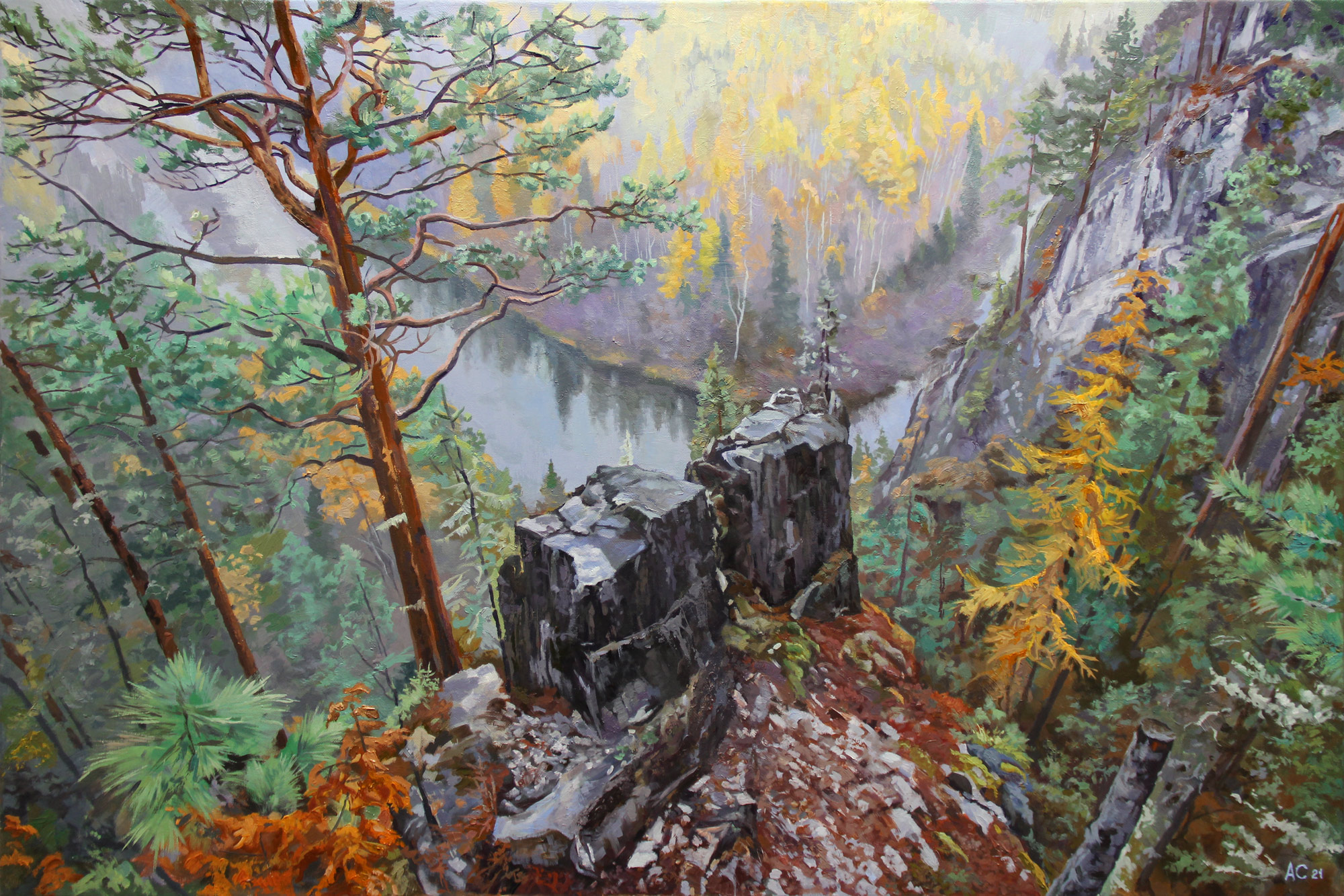 The Forest Gilding Shines - 1, Alexander Samokhvalov, Buy the painting Oil