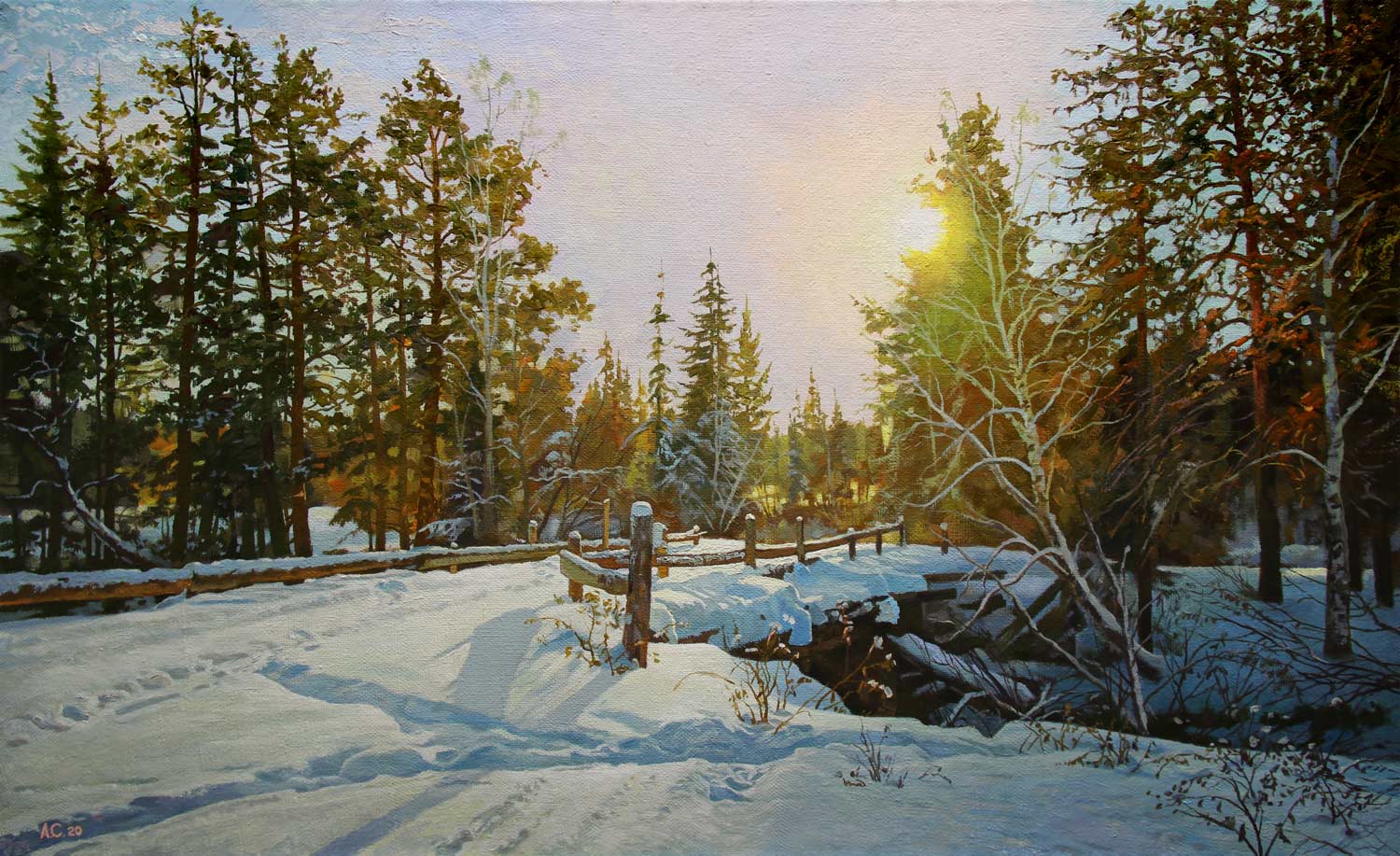 The Snow and Sun - 1, Alexander Samokhvalov, Buy the painting Oil