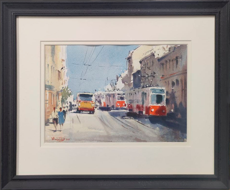Tram - 1, Vladimir Zarutsky, Buy the painting Watercolor