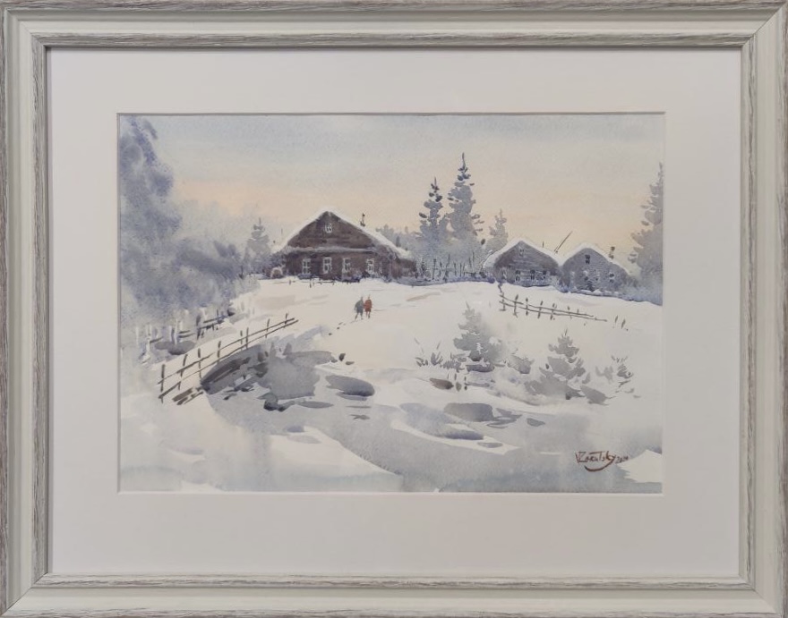 Winter in Karelia - 1, Vladimir Zarutsky, Buy the painting Watercolor