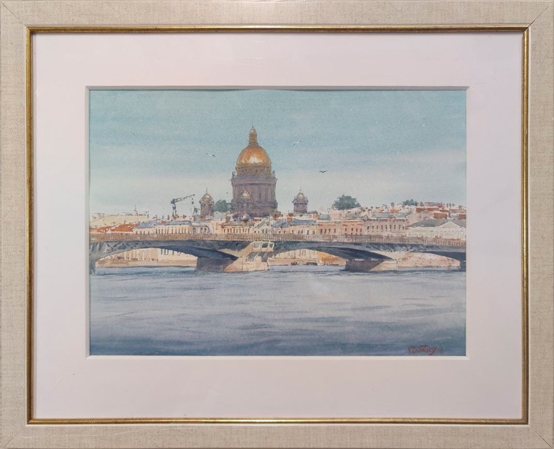 The Neva embankment - 1, Vladimir Zarutsky, Buy the painting Watercolor
