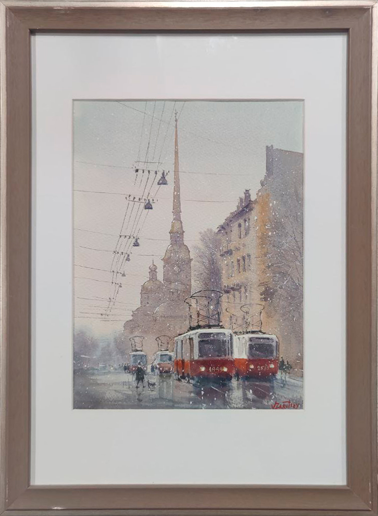 Winter Leningrad - 1, Vladimir Zarutsky, Buy the painting Watercolor