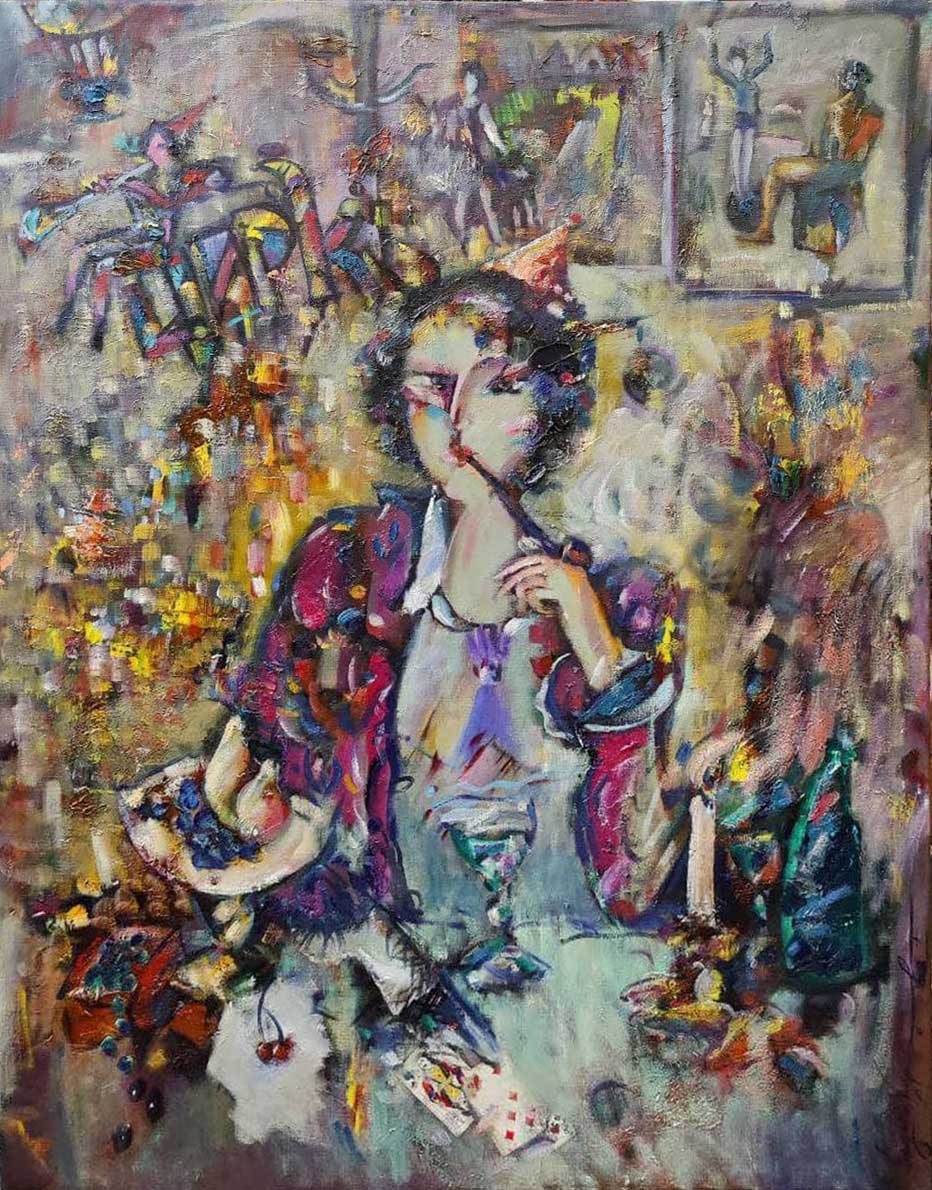In the Circus Cafe - 1, Vadim Kurov, Buy the painting Oil