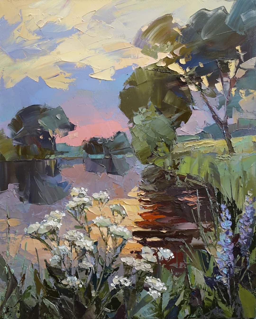 White night on the river - 1, Dmitry Kotunov, Buy the painting Oil