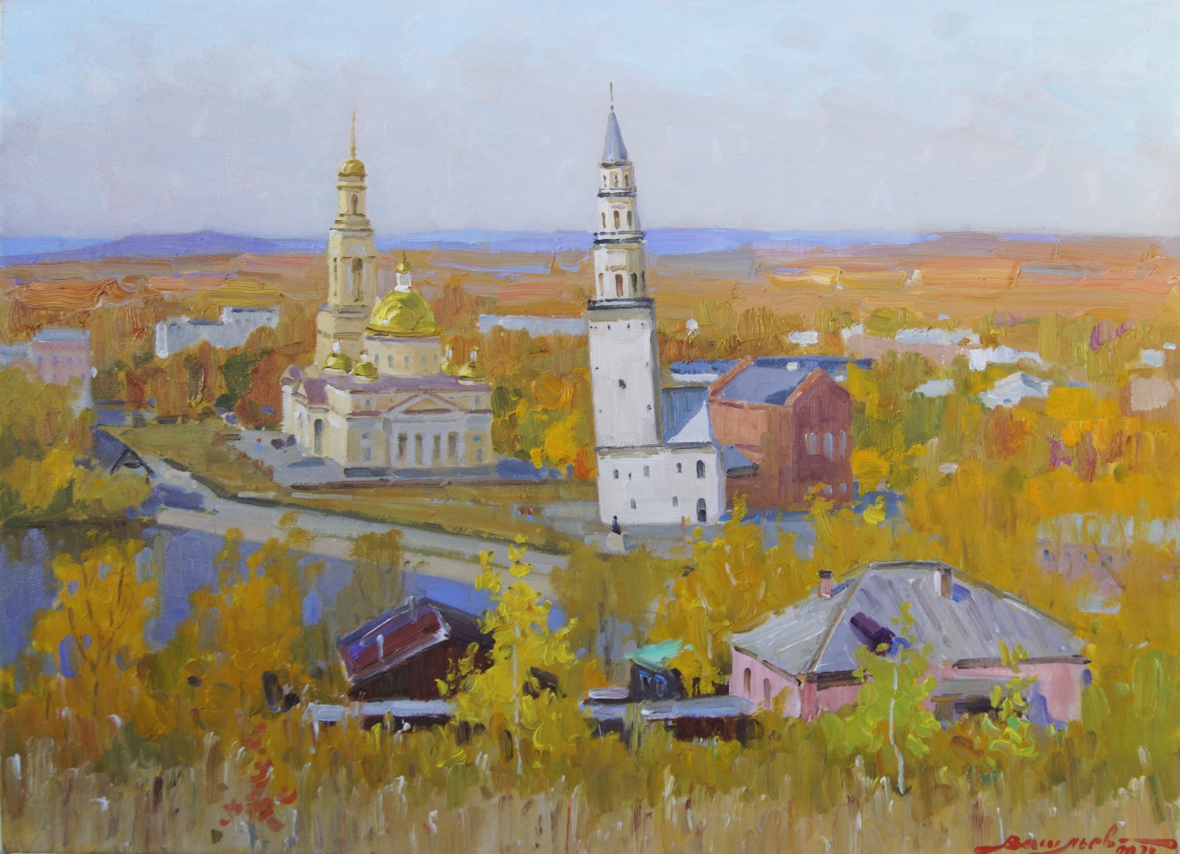 The Golden Autumn in Nevyansk - 1, Dmitry Vasiliev, Buy the painting Oil