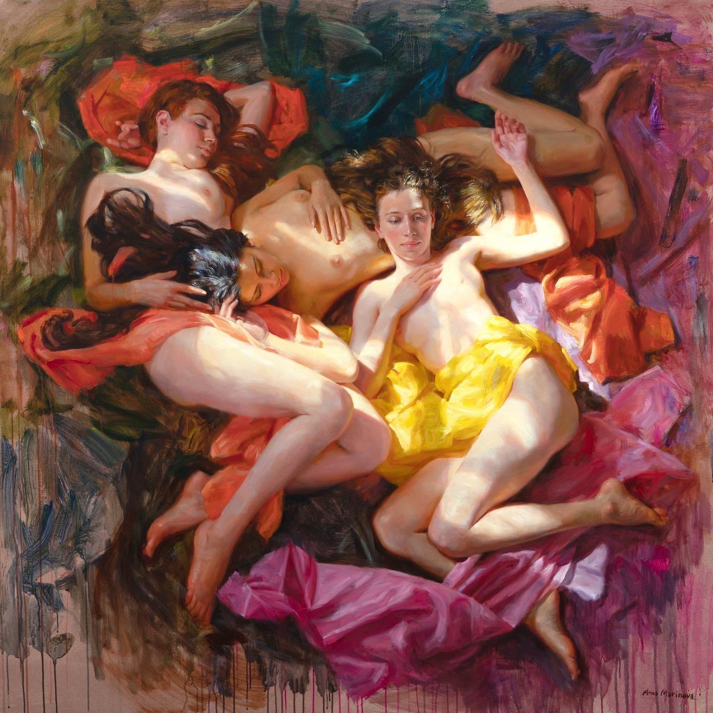 The Three Graces - 1, Anna Marinova, Buy the painting Oil