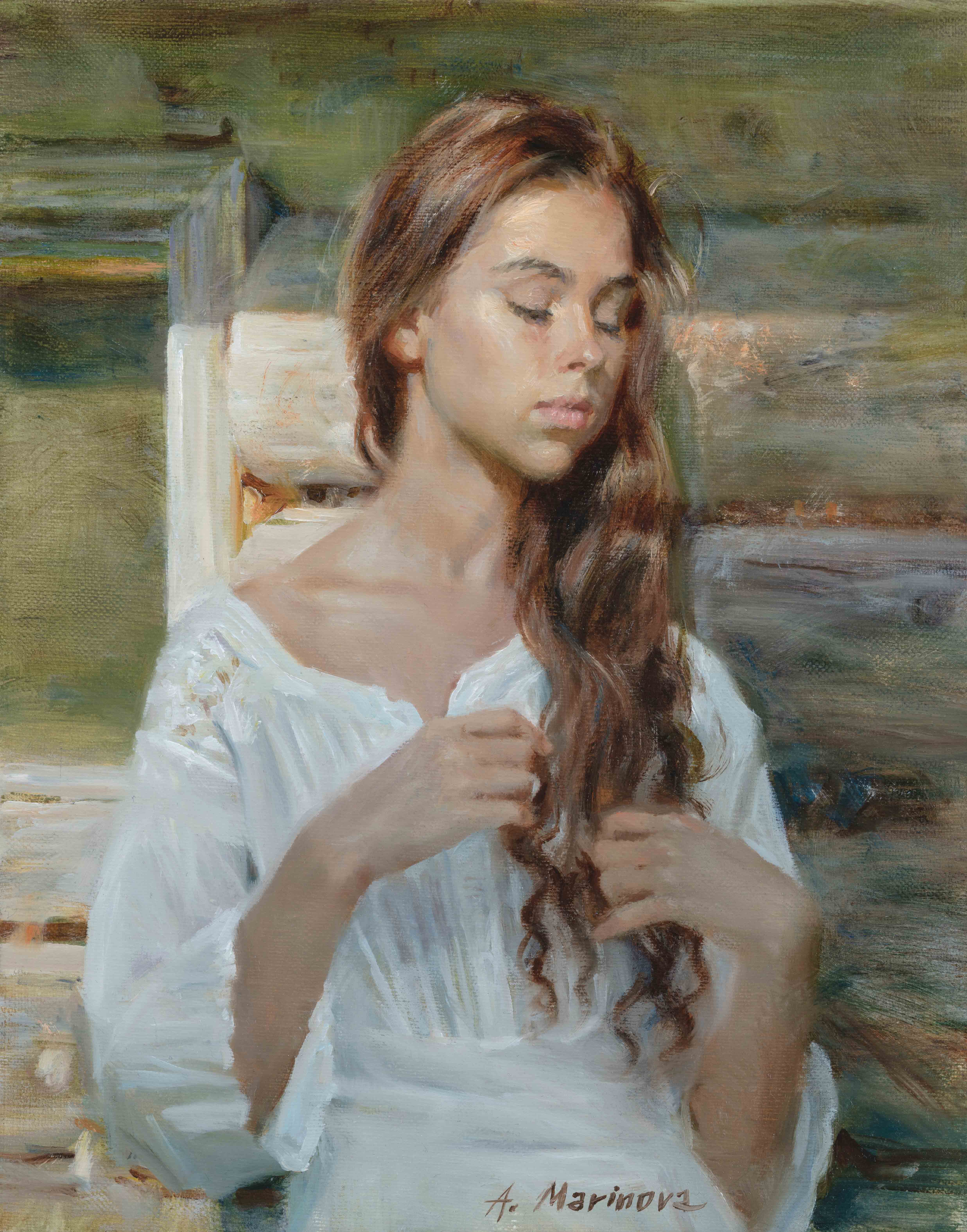 The Girl in White - 1, Anna Marinova, Buy the painting Oil
