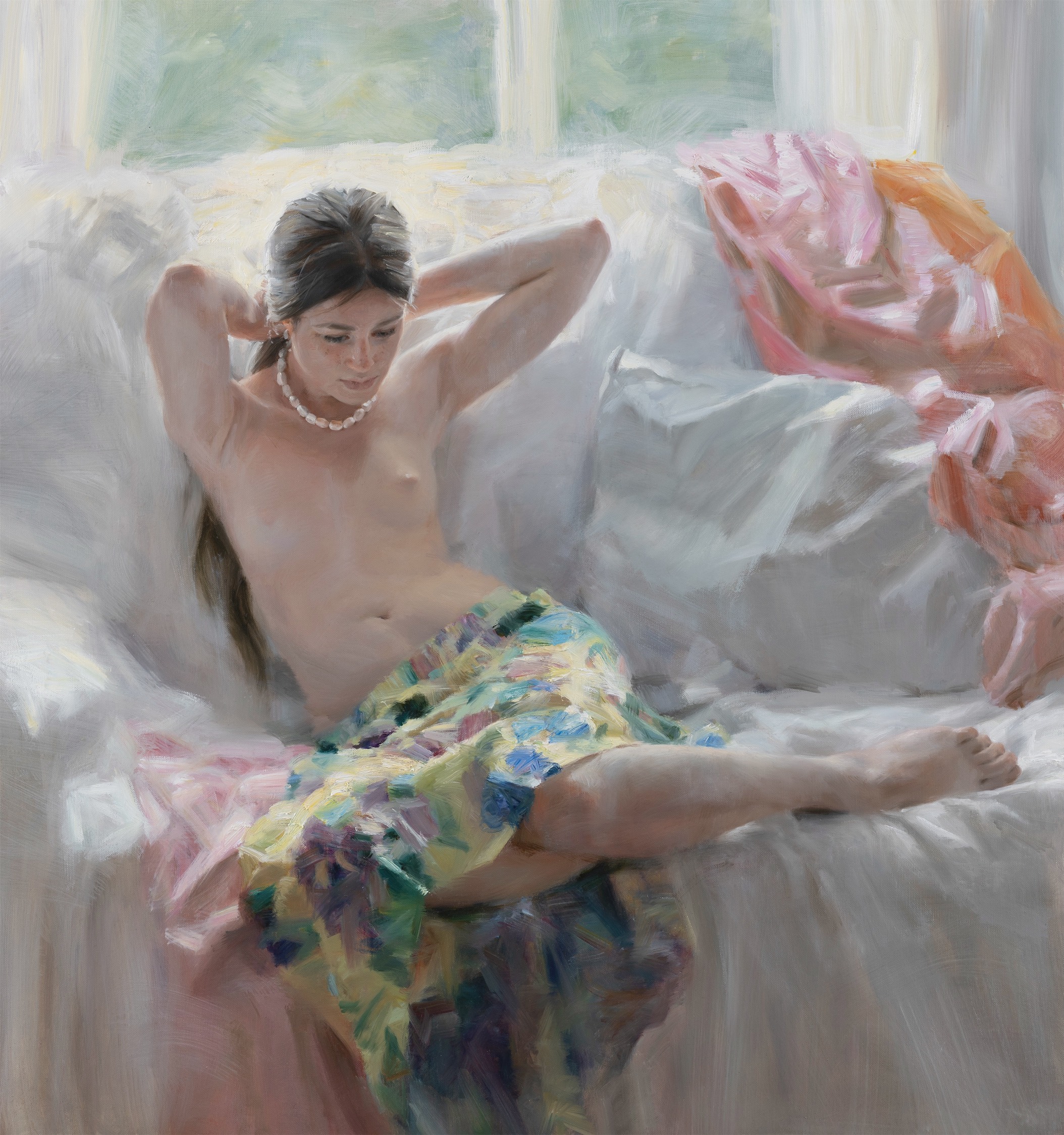 The Girl at The Window - 1, Anna Marinova, Buy the painting Oil