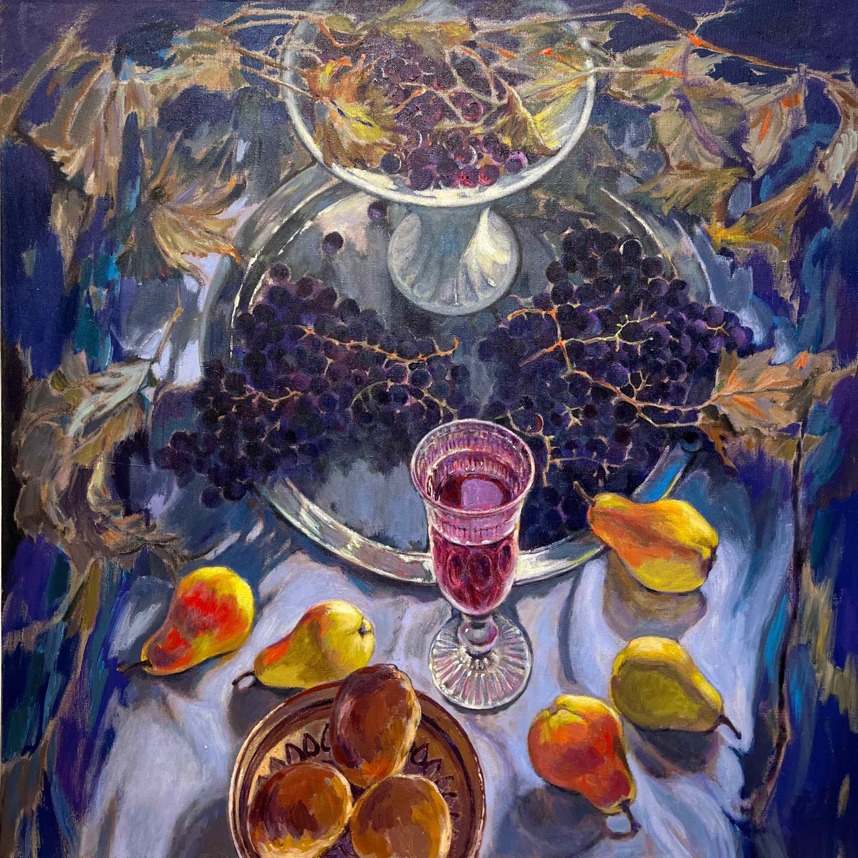 Wine and fruit - 1, Anatoly Kakalov , Buy the painting Acrylic