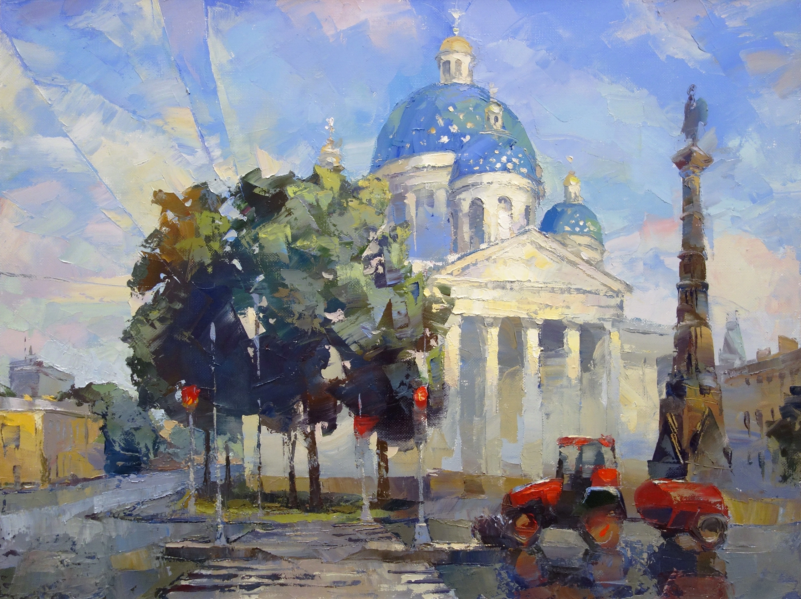 Trinity Cathedral. Early Morning - 1, Dmitry Kotunov, Buy the painting Oil