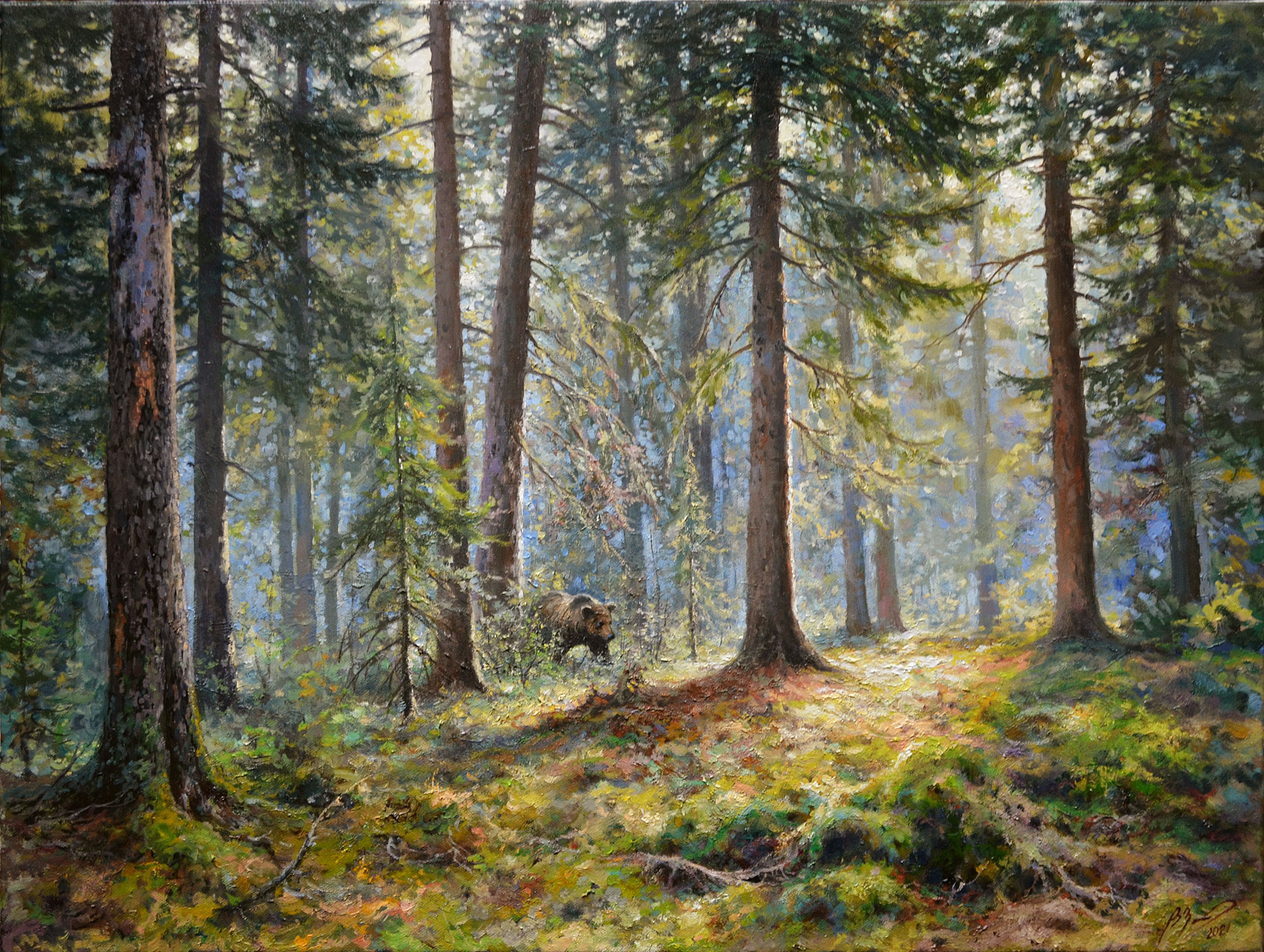 The bear is walking through the forest... - 1, Vadim Zainullin, Buy the painting Oil