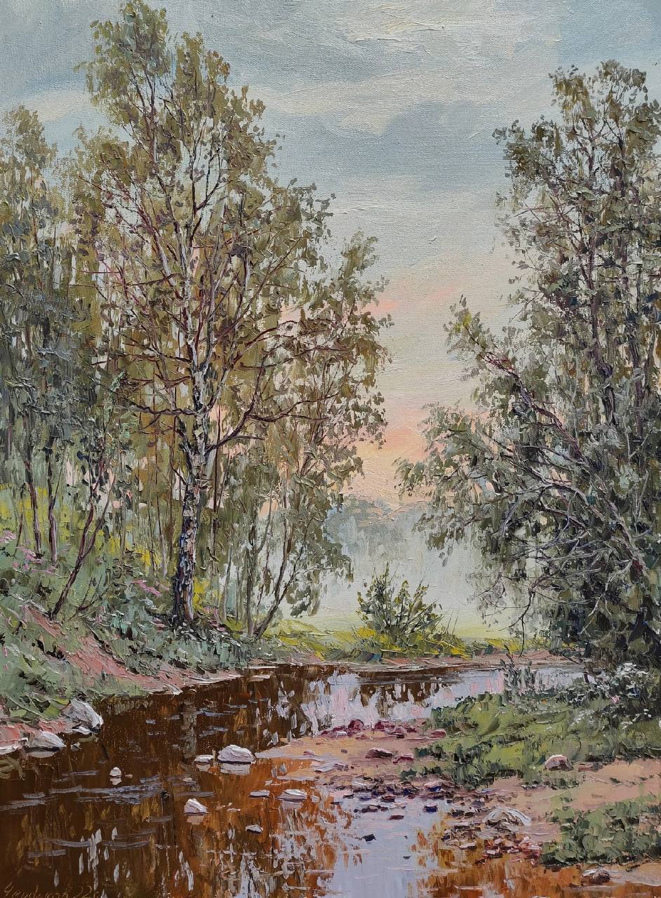 Morning on the River Edoma - 1, Vyacheslav Cherdakov, Buy the painting Oil