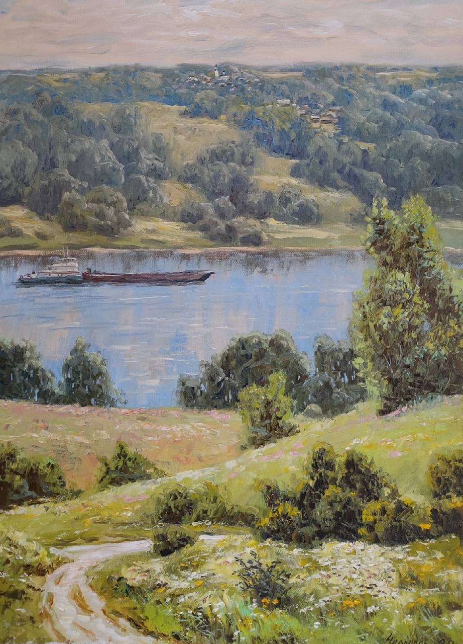 The Volga Shores - 1, Vyacheslav Cherdakov, Buy the painting Oil
